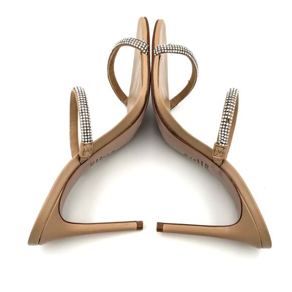 Schutz Taliah Glam Leather & Crystal Sandals Women's Beige Size US9B - Picture 5 of 11